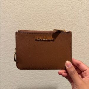 Michael Kors Tan Zip Card Holder